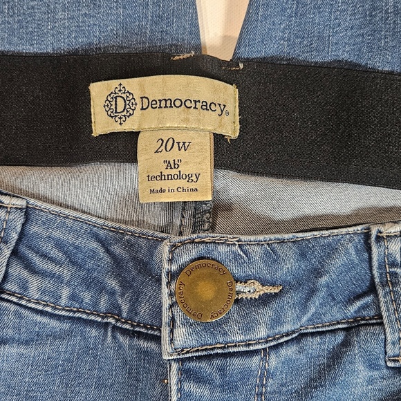 Democracy Jeans Womens 20W Blue Ab Technology Stretch Denim Plus Size Curvy - Picture 3 of 6